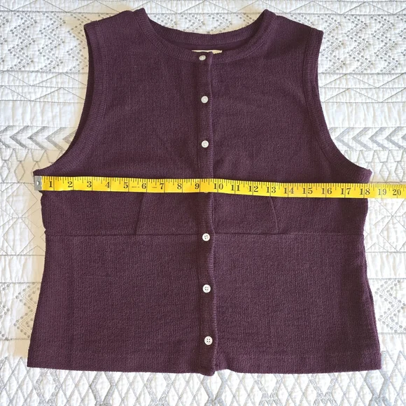 Madewell Sleeveless Knit Button-Up Sweater Sz L NWOT - Picture 4 of 4